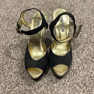Black and gold Heels